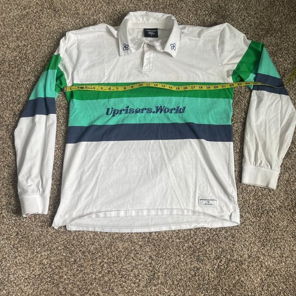 PacSun Men's UPRISERS Triple Stripe Polo Long Sleeve Shirt, Size XL - Picture 5 of 10